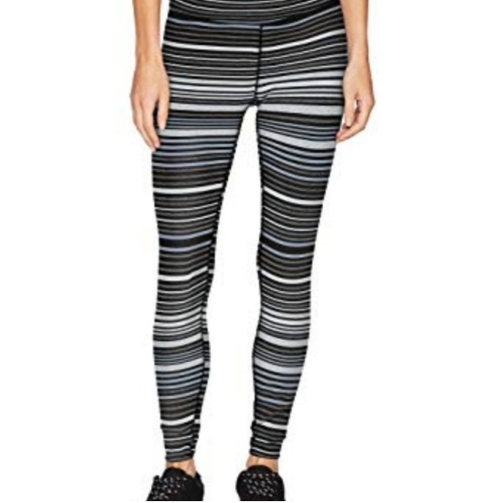 Calvin Klein Leggings Yoga Pants Women’s Small Striped Training Gray Black